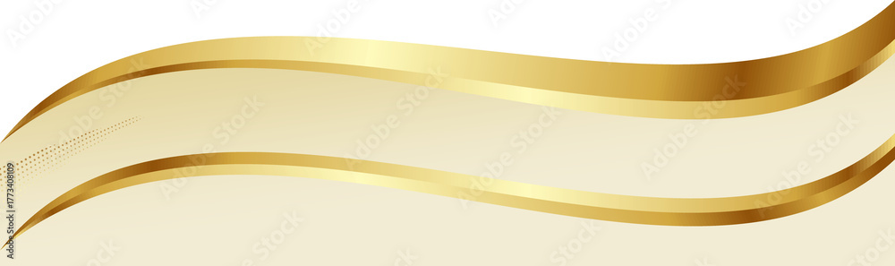 Fototapeta premium Beige and Gold Luxury Corner Border Illustration