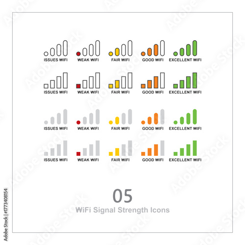 WiFi Signal Strength Icons