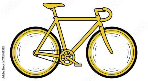 Yellow bicycle isolated on transparent background