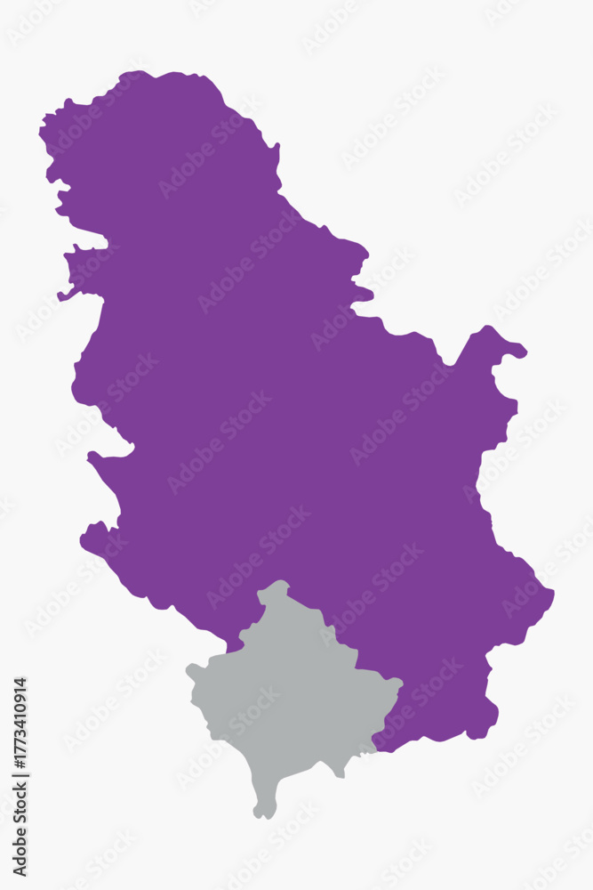 Fototapeta premium Vector graphic artwork suitable for print and web containing flat detailed map of SERBIA