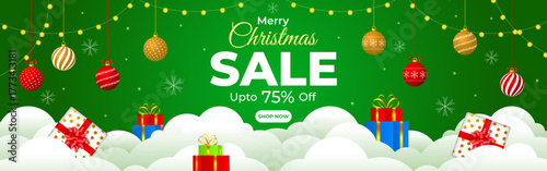 Vector illustration of Merry Christmas Sale social media template
