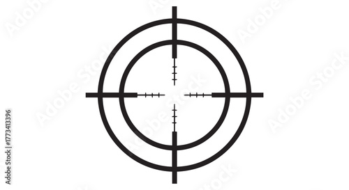 A black crosshair or target reticle symbol isolated on transparent background