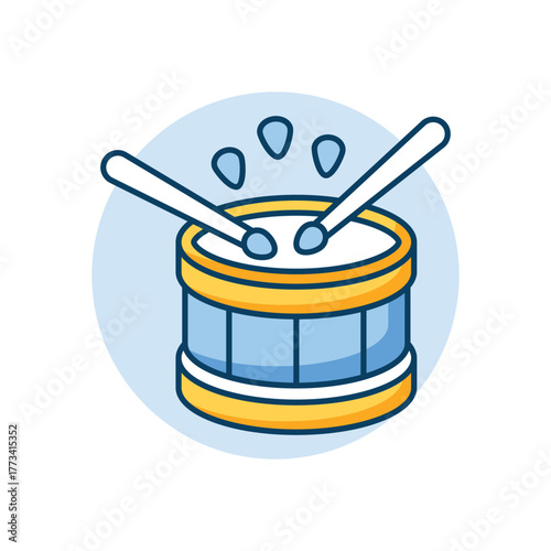 Drum icon clean and modern vector illustration