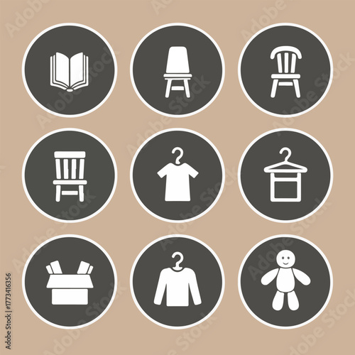 Buy Nothing Day vector set with people sharing, swap market, zero shopping badge, repair café, declutter infographic, and sustainable lifestyle art