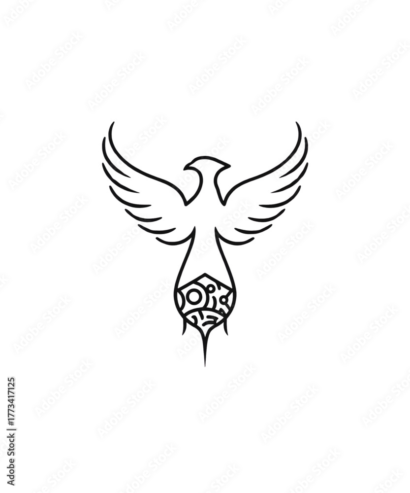 Fototapeta premium vector logo, vector,graphics,vector illustrationMinimalist, Monoline, Geometric, Sophisticated, Abstract