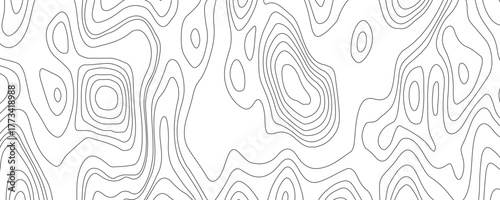 Abstract topographic contour map and geographic mountain relief background design .topography contour map white wave paper and curve gray color lines vector background .