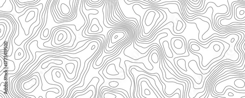 Abstract vector topography map background with wavy contour lines, geometric grid, and mountain relief for hiking, navigation, and cartography design .