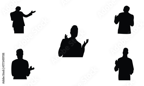 Man Speaking Silhouette And Vector Illustration Collection
