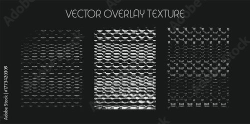 modern different types of overlay texture(paint, old, dust, cracks and other). monochrome vector collection for grunge, vintage, dot effects.