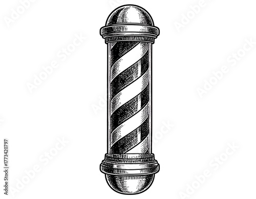 Traditional barber shop pole illustration