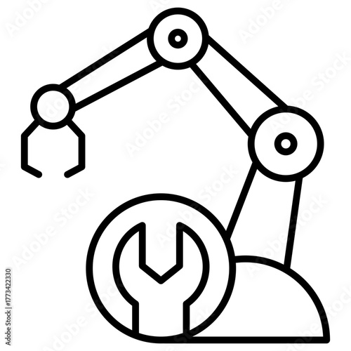 Robot Maintenance Outline Icon