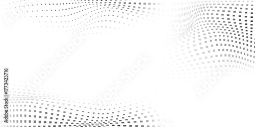 Vector rectangle mesh gradient texture. Vanishing polka dot modern abstract