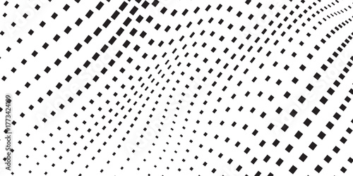 Modern rectangle mesh gradient texture. Vanishing polka dot abstract modern simple art