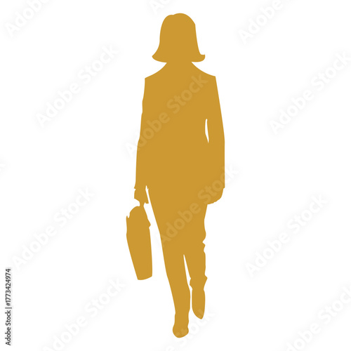 Businesswoman walking with briefcase