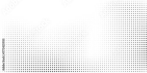 Simple dotted mesh halftone gradient texture. Vanishing polka dot abstract
