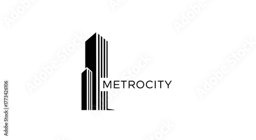 Metrocity skyscraper logo with transparent background