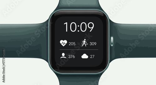 Smartwatch display with health and activity data