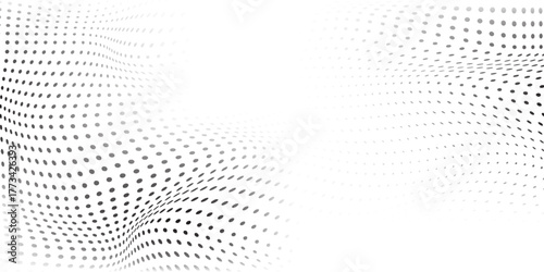 Abstract dotted mesh halftone gradient texture. Vanishing polka dot simple