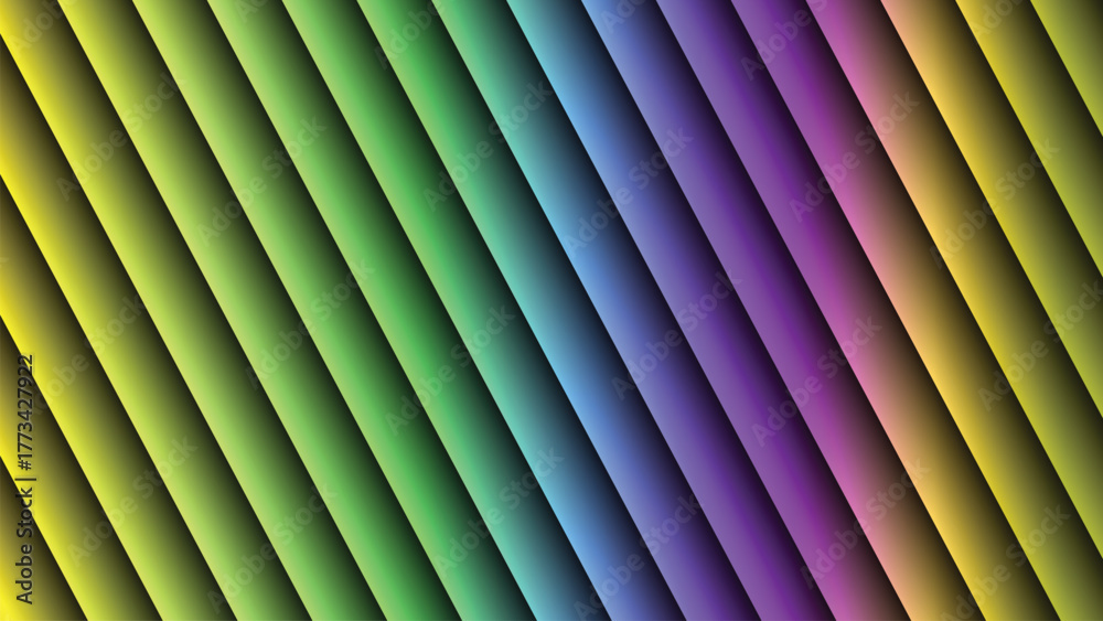 Obraz premium Vibrant Rainbow Diagonal Stripes Gradient Background with vector illustration