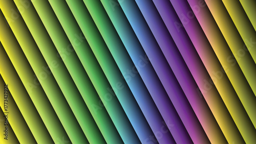 Vibrant Rainbow Diagonal Stripes Gradient Background with vector illustration
