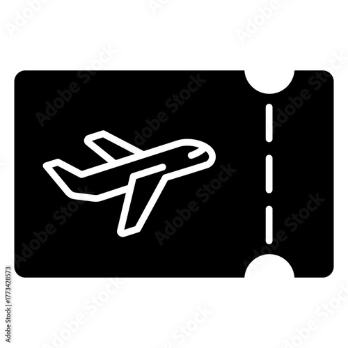 Flight Ticket Glyph Icon