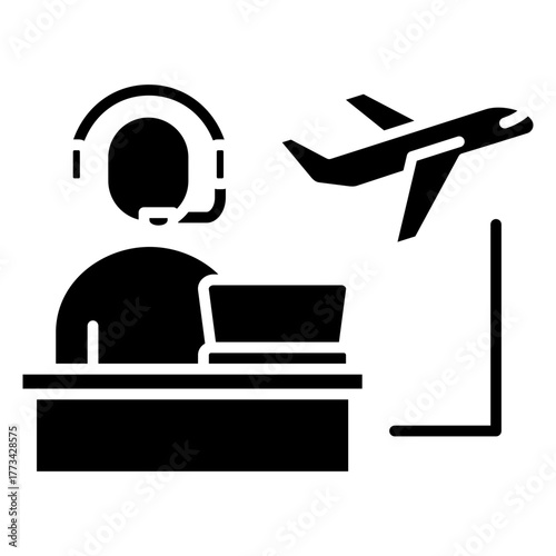 Travel Agency Glyph Icon
