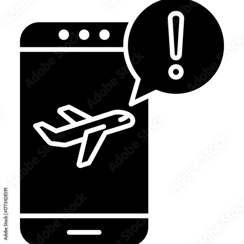 Travel Alert Features Glyph Icon