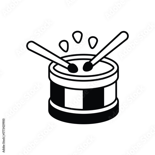 Drum icon clean and modern vector illustration