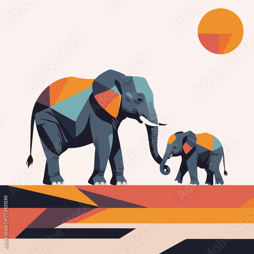 Solid color minimal flat vector for National Mentoring Day with mentor guiding mentee, helping hand, success stairs, lightbulb & growth tree concept