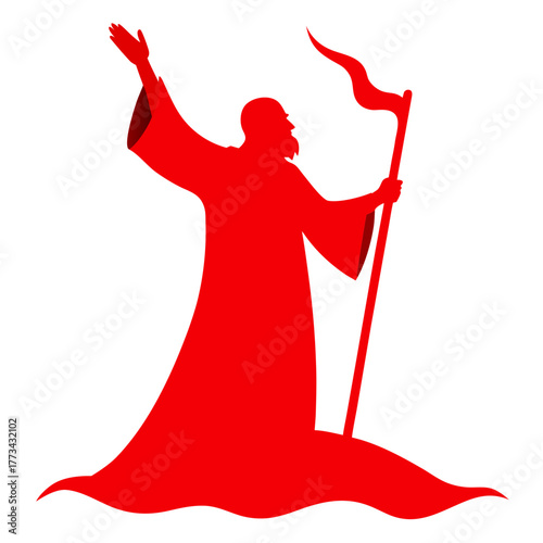 Moses Parting the Red Sea Silhouette 