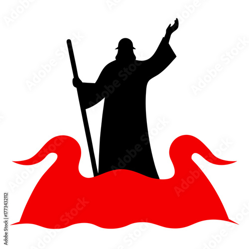 Moses Parting the Red Sea Silhouette 