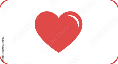 Simple red heart symbol on a clean white background, representing love and care.