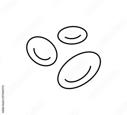 Blood cells line icon. Human blood hemoglobin sign. Healthy heart system control. Healthy blood icon. Vector illustration isolated on white background.