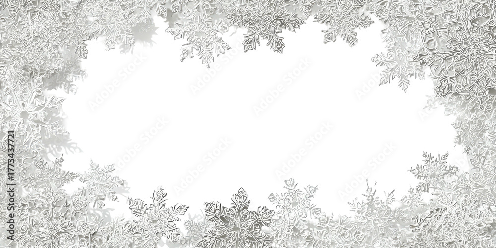 Fototapeta premium Ornate frosty border surrounding a central dark void