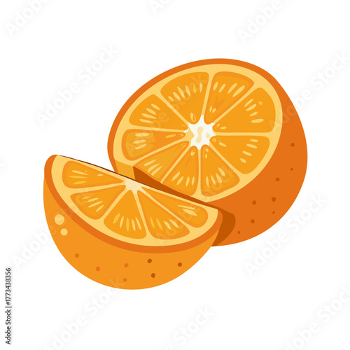 Orange fruit with slice, healthy food