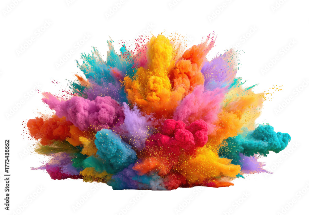 Fototapeta premium Vibrant explosion of colorful powder against black background