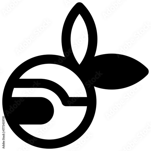 Bath bomb. Outlined stroke vector icon with black-filled details.