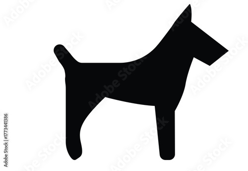 Black silhouette vector illustration of a domestic dog and horse