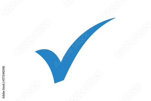 Blue check mark icon vector on transparent background online payment sent icon concept