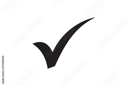 black right tick check mark icon vector flat style icon, checkmark icon.