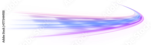 Neon pink and cyan light ribbons twist and curve across a transparent PNG background, forming dynamic motion waves. The glowing trails convey speed, energy, and futuristic vibes. Perfect for tech and 