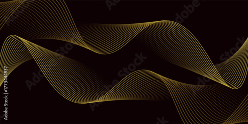 Abstract Gold Waves Design. Vector Illustration