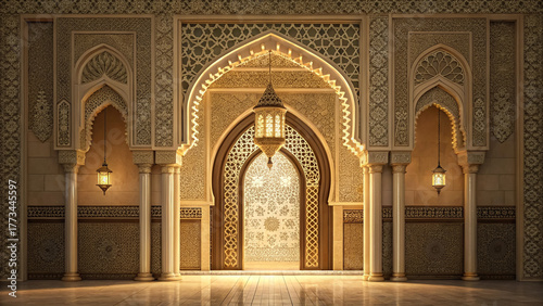 Islamic architecture interior design arabic pattern mosque ramadan kareem art