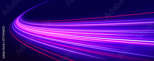 Image with the effect of high-speed movement on the road. Image of speed motion on the road. Abstract fire flare trace lens flares. Glowing light bursts with sparkles.	