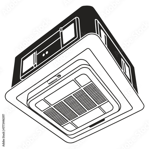 Ceiling mounted air conditioner in black