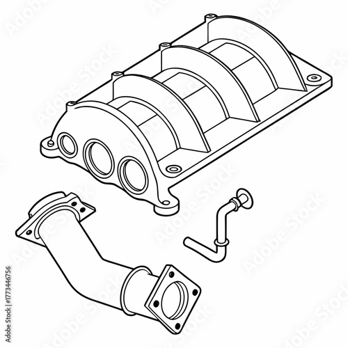 Illustration of an intake manifold
