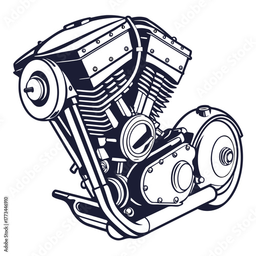 Motorcycle engine vector illustration