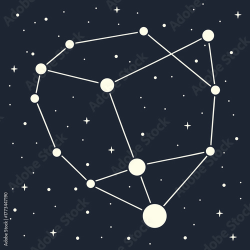 Ursa major constellation with stars on dark blue background