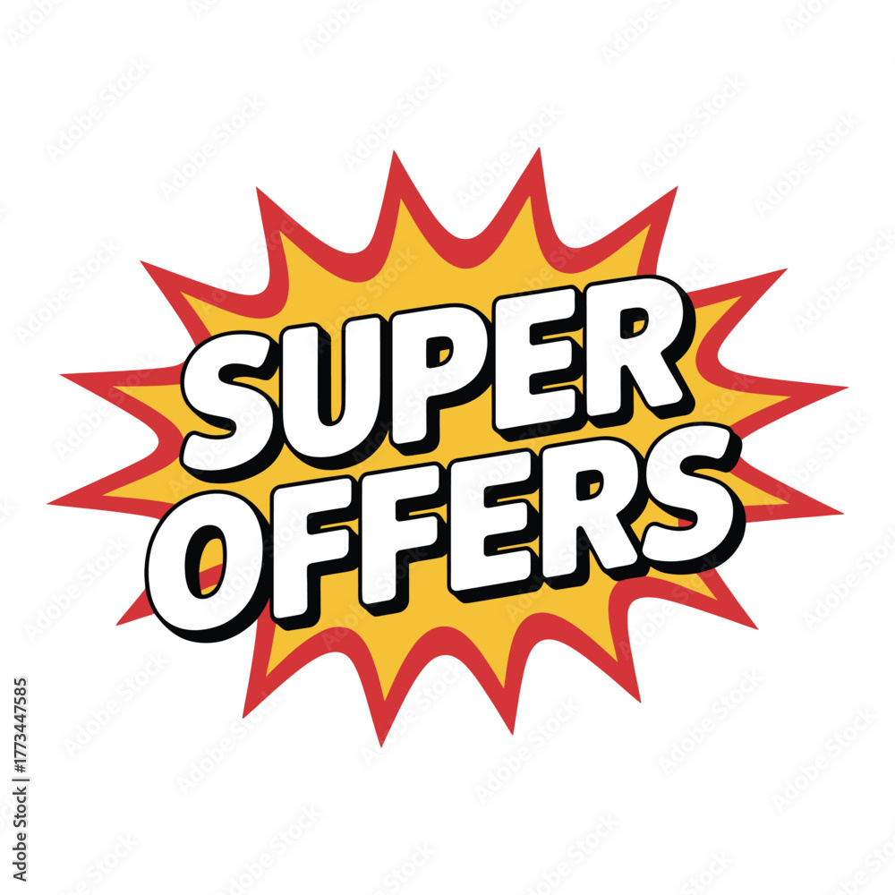 Fototapeta premium Super offers burst graphic, indicating a special sale or promotion.