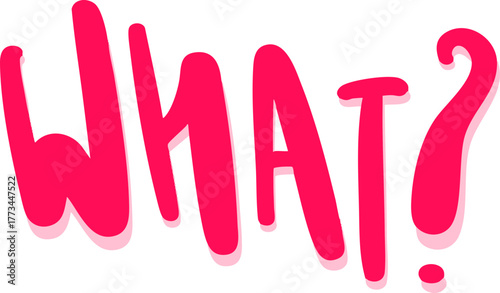 handwritten what with question mark vector illustration